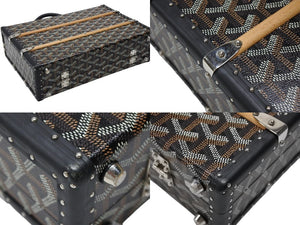 新品同様 GOYARD ゴヤール パラスMM トランクバッグ 定価1,012,000円 ブラック PVC レザー ハンドバッグ 中古 4b007706