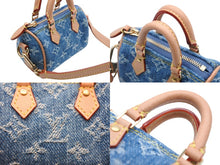 画像をギャラリービューアに読み込む, 新品同様 LOUIS VUITTON ルイヴィトン バッグチャーム ミクロ スピーディ M01701 LV リミックス モノグラム デニム ブルー 中古 4b007707