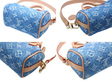 画像をギャラリービューアに読み込む, 新品同様 LOUIS VUITTON ルイヴィトン バッグチャーム ミクロ スピーディ M01701 LV リミックス モノグラム デニム ブルー 中古 4b007707