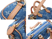 画像をギャラリービューアに読み込む, 新品同様 LOUIS VUITTON ルイヴィトン バッグチャーム ミクロ スピーディ M01701 LV リミックス モノグラム デニム ブルー 中古 4b007707