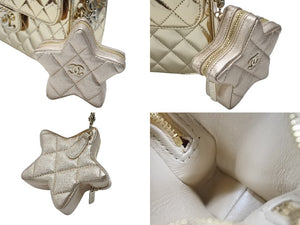 Unused CHANEL Matelasse patent leather chain backpack gold random plate AS4649 gold hardware used 4b007708