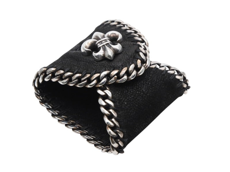 Chrome Hearts クロムハーツ　フレア　レザー　ブレスレット クロムハーツ レザー ブレスレット BSフレア ハート CHプラス / CHROME