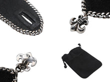 画像をギャラリービューアに読み込む, CHROME HEARTS クロムハーツ レザー ブレスレット バングル BSフレア 希少 シルバー925 2005刻印 72.0g 美品 中古 4b007714