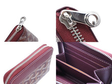 Load image into Gallery viewer, 極美品 GOYARD ゴヤール マティニョンPM ラウンドファスナー 財布 ボルドー PVCコーティングキャンバス レザー 中古 4b007716