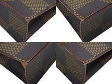 画像をギャラリービューアに読み込む, 極美品 LOUIS VUITTON ルイヴィトン NIGO LVスクエアード トートバッグ N40355 ブラウン PVC レザー ブラック金具 中古 4b007719