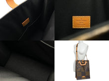 画像をギャラリービューアに読み込む, 極美品 LOUIS VUITTON ルイヴィトン NIGO LVスクエアード トートバッグ N40355 ブラウン PVC レザー ブラック金具 中古 4b007719