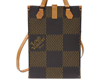 画像をギャラリービューアに読み込む, 極美品 LOUIS VUITTON ルイヴィトン NIGO LVスクエアード トートバッグ N40355 ブラウン PVC レザー ブラック金具 中古 4b007719