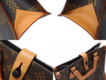 画像をギャラリービューアに読み込む, 極美品 LOUIS VUITTON ルイヴィトン NIGO LVスクエアード トートバッグ N40355 ブラウン PVC レザー ブラック金具 中古 4b007719