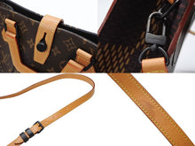 画像をギャラリービューアに読み込む, 極美品 LOUIS VUITTON ルイヴィトン NIGO LVスクエアード トートバッグ N40355 ブラウン PVC レザー ブラック金具 中古 4b007719