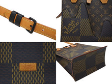画像をギャラリービューアに読み込む, 極美品 LOUIS VUITTON ルイヴィトン NIGO LVスクエアード トートバッグ N40355 ブラウン PVC レザー ブラック金具 中古 4b007719