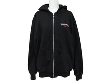 画像をギャラリービューアに読み込む, CHROME HEARTS クロムハーツ 星条旗 ジップ パーカー ブラック サーマル フーディ― シルバー金具 サイズM 美品 中古 4b007720
