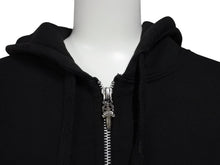 画像をギャラリービューアに読み込む, CHROME HEARTS クロムハーツ 星条旗 ジップ パーカー ブラック サーマル フーディ― シルバー金具 サイズM 美品 中古 4b007720