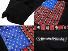 画像をギャラリービューアに読み込む, CHROME HEARTS クロムハーツ 星条旗 ジップ パーカー ブラック サーマル フーディ― シルバー金具 サイズM 美品 中古 4b007720