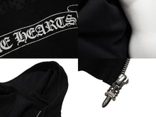 画像をギャラリービューアに読み込む, CHROME HEARTS クロムハーツ 星条旗 ジップ パーカー ブラック サーマル フーディ― シルバー金具 サイズM 美品 中古 4b007720