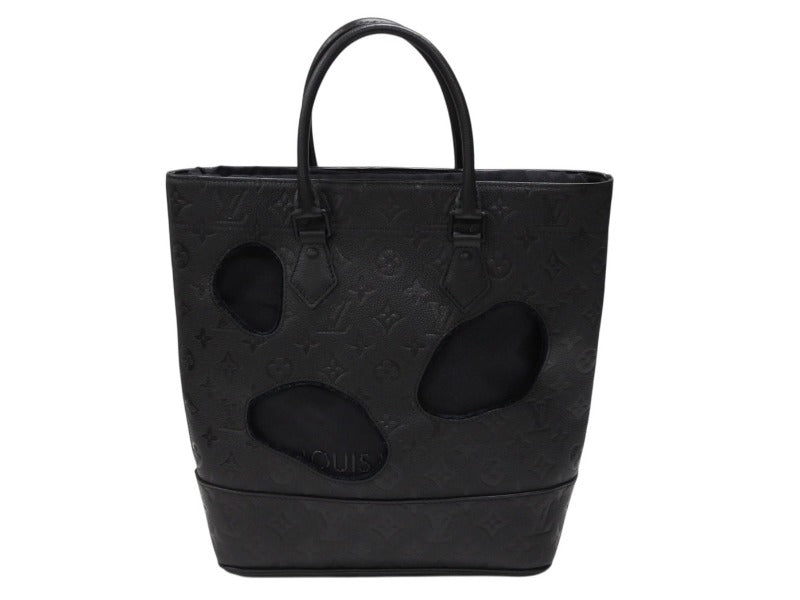 Very Good Condition LOUIS VUITTON × COMME des GARCONS With Holes PM Tote Bag M45887 Rei Kawakubo Used 4b007723