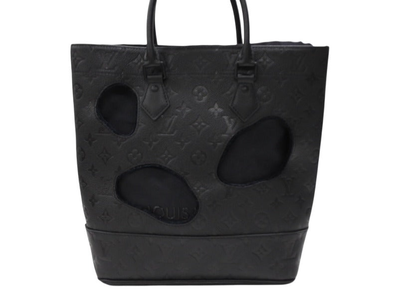 Very Good Condition LOUIS VUITTON × COMME des GARCONS With Holes PM Tote Bag M45887 Rei Kawakubo Used 4b007723