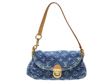 Load image into Gallery viewer, 極美品 LOUIS VUITTON ルイヴィトン ミニプリーティ ハンドバッグ M95050 モノグラムデニム レザー ブルー 中古 4b007724