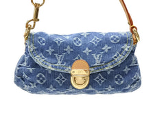 Load image into Gallery viewer, 極美品 LOUIS VUITTON ルイヴィトン ミニプリーティ ハンドバッグ M95050 モノグラムデニム レザー ブルー 中古 4b007724