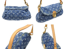 Load image into Gallery viewer, 極美品 LOUIS VUITTON ルイヴィトン ミニプリーティ ハンドバッグ M95050 モノグラムデニム レザー ブルー 中古 4b007724