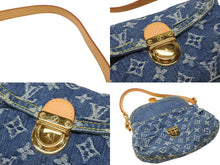 Load image into Gallery viewer, 極美品 LOUIS VUITTON ルイヴィトン ミニプリーティ ハンドバッグ M95050 モノグラムデニム レザー ブルー 中古 4b007724