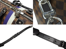 画像をギャラリービューアに読み込む, LOUIS VUITTON ルイヴィトン ボストン バッグ キーポル バンドリエール 45 チャップマン ブラザーズ ダミエ キャンバス ブラウン N42700 PVC レザー シルバー金具 美品 中古 4b007725