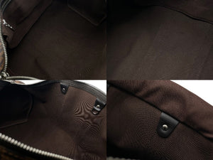 LOUIS VUITTON ルイヴィトン ボストン バッグ キーポル バンドリエール 45 チャップマン ブラザーズ ダミエ キャンバス ブラウン N42700 PVC レザー シルバー金具 美品 中古 4b007725