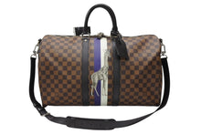 画像をギャラリービューアに読み込む, LOUIS VUITTON ルイヴィトン ボストン バッグ キーポル バンドリエール 45 チャップマン ブラザーズ ダミエ キャンバス ブラウン N42700 PVC レザー シルバー金具 美品 中古 4b007725