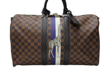 画像をギャラリービューアに読み込む, LOUIS VUITTON ルイヴィトン ボストン バッグ キーポル バンドリエール 45 チャップマン ブラザーズ ダミエ キャンバス ブラウン N42700 PVC レザー シルバー金具 美品 中古 4b007725