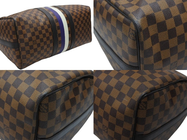 LOUIS VUITTON ルイヴィトン ボストン バッグ キーポル バンドリエール 45 チャップマン ブラザーズ ダミエ キャンバス ブラウン N42700 PVC レザー シルバー金具 美品 中古 4b007725