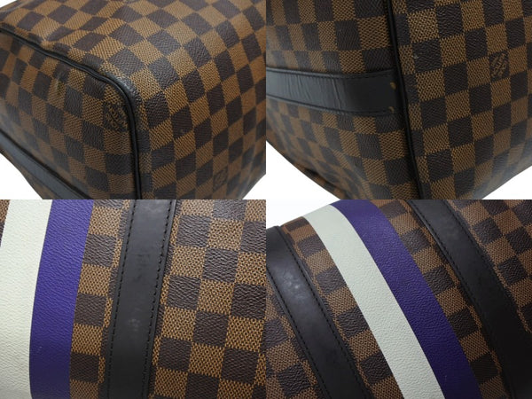 LOUIS VUITTON ルイヴィトン ボストン バッグ キーポル バンドリエール 45 チャップマン ブラザーズ ダミエ キャンバス ブラウン N42700 PVC レザー シルバー金具 美品 中古 4b007725