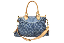 Load image into Gallery viewer, LOUIS VUITTON ルイヴィトン ネオカヴィMM ハンドバッグ M95349 2WAY モノグラム デニム ゴールド金具 美品 中古 4b007726