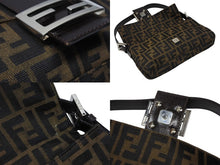 画像をギャラリービューアに読み込む, 極美品 FENDI フェンディ マンマバケット ワンショルダーバッグ 2145264240 ズッカ柄 キャンバス レザー ブラウン シルバー金具 中古 4b007732