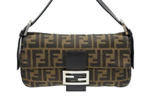 画像をギャラリービューアに読み込む, 極美品 FENDI フェンディ マンマバケット ワンショルダーバッグ 505 26424 008 ズッカ柄 キャンバス レザー ブラウン シルバー金具 中古 4b007736