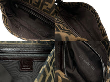 画像をギャラリービューアに読み込む, FENDI フェンディ マンマバケット ワンショルダーバッグ 2211-26424-008 ズッカ柄 キャンバス レザー ブラウン シルバー金具 美品 中古 4b007738