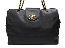 画像をギャラリービューアに読み込む, CHANEL シャネル スーパーモデル チェーン ショルダーバッグ ココマーク キャビアスキン ゴールド金具 ブラック 美品 中古 4b007741