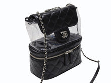 画像をギャラリービューアに読み込む, 極美品 CHANEL シャネル チェーンショルダーバッグ A57826 25番台 ココマーク キルティング カーフスキン PVC ブラック シルバー金具 中古 4b007743