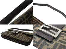 画像をギャラリービューアに読み込む, 極美品 FENDI フェンディ マンマバケット ワンショルダーバッグ キャンバス レザー ブラウン シルバー金具 中古 4b007745