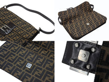 画像をギャラリービューアに読み込む, 極美品 FENDI フェンディ マンマバケット ワンショルダーバッグ キャンバス レザー ブラウン シルバー金具 中古 4b007745