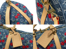 画像をギャラリービューアに読み込む, 新品同様 LOUIS VUITTON ルイヴィトン LV × TM キーポル バンドリエール 45 チェリー デニム モノグラム 村上隆 M13875 中古 4b007753