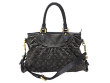 Load image into Gallery viewer, 極美品 LOUIS VUITTON ルイヴィトン LV ネオカヴィ MM ハンドバッグ M95351 モノグラム デニム ブラック 2WAY ゴールド金具 中古 4b007754