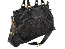 Load image into Gallery viewer, 極美品 LOUIS VUITTON ルイヴィトン LV ネオカヴィ MM ハンドバッグ M95351 モノグラム デニム ブラック 2WAY ゴールド金具 中古 4b007754