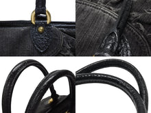 Load image into Gallery viewer, 極美品 LOUIS VUITTON ルイヴィトン LV ネオカヴィ MM ハンドバッグ M95351 モノグラム デニム ブラック 2WAY ゴールド金具 中古 4b007754