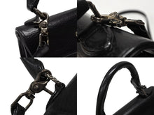 画像をギャラリービューアに読み込む, 極美品 CHROME HEARTS クロムハーツ ドッグアダムス BSフレア 2WAYバッグ ダガージップ レザー シルバ−925 ブラック 中古 4b007756