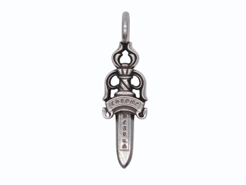 CHROME HEARTS クロムハーツ ダブルダガー ペンダント シルバーネックレストップ シルバー925 21.8g 美品 中古 4b007765