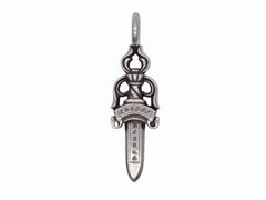 CHROME HEARTS クロムハーツ ダブルダガー ペンダント シルバーネックレストップ シルバー925 21.8g 美品 中古 4b007765