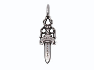 CHROME HEARTS クロムハーツ ダブルダガー ペンダント シルバーネックレストップ シルバー925 21.8g 美品 中古 4b007765
