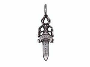 CHROME HEARTS クロムハーツ ダブルダガー ペンダント シルバーネックレストップ シルバー925 21.8g 美品 中古 4b007765