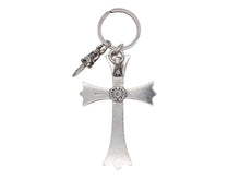 画像をギャラリービューアに読み込む, CHROME HEARTS クロムハーツ ラージクロス キーリング ダガー 重量約51.2g STERLING刻印 スターリングシルバー 美品 中古 4b007768