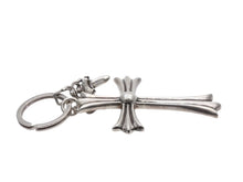 画像をギャラリービューアに読み込む, CHROME HEARTS クロムハーツ ラージクロス キーリング ダガー 重量約51.2g STERLING刻印 スターリングシルバー 美品 中古 4b007768