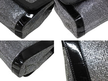 Load image into Gallery viewer, ChristianLouboutin クリスチャンルブタン スウィートチャリティスモールレディグリッター ショルダーバッグ パテント シルバー ブラック 美品 中古 4b007771